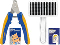 Cat Grooming & Nail Care Bundle – Self-Cleaning Slicker Brush & Precision Cat Nail Clipper, Removes Loose Fur & Mats, Easy Deshedding, Safe & Accurate Trimming