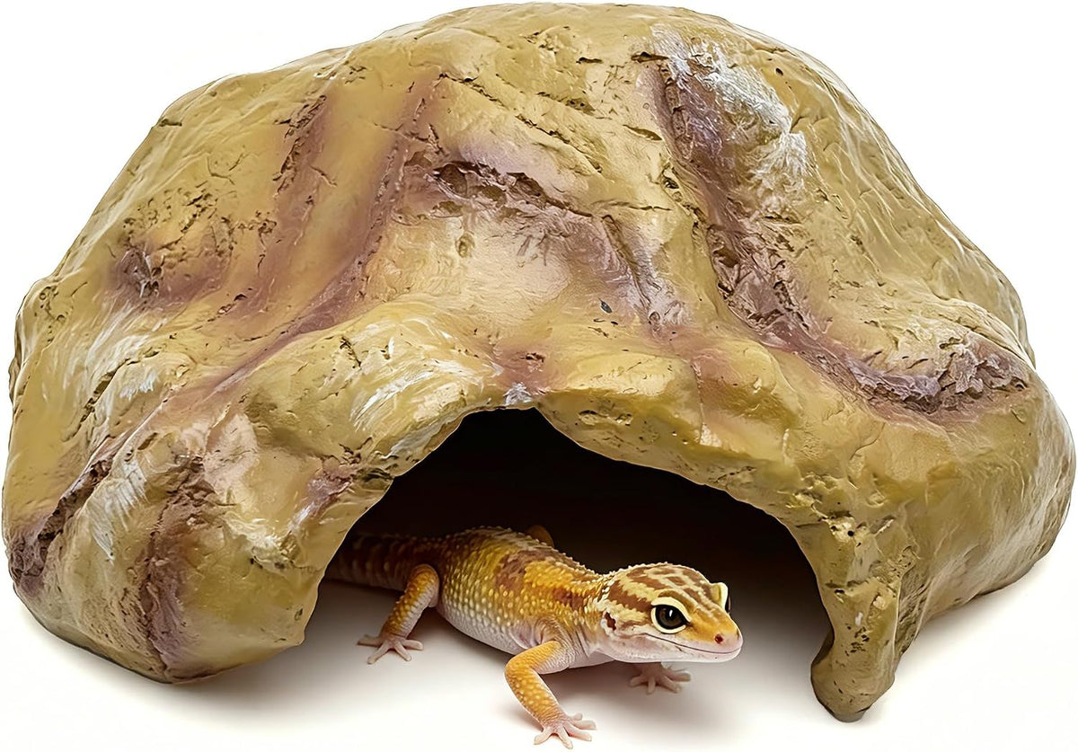 Reptile Hideout Cave with Basking Platform, Snake and Gecko Hide