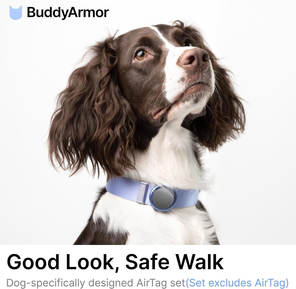 Dog Airtag Collar Adjustable Lightweight Nylon Dog Collar, Linen