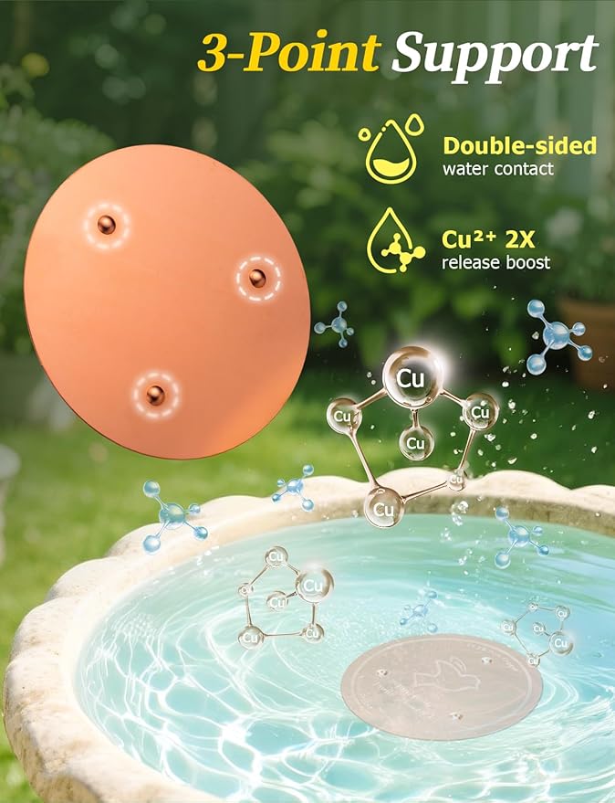 Mellbree 4-Pack Bird Bath Copper Disk, 0.6mm Reinforced 99.99% Pure Copper - Image 5