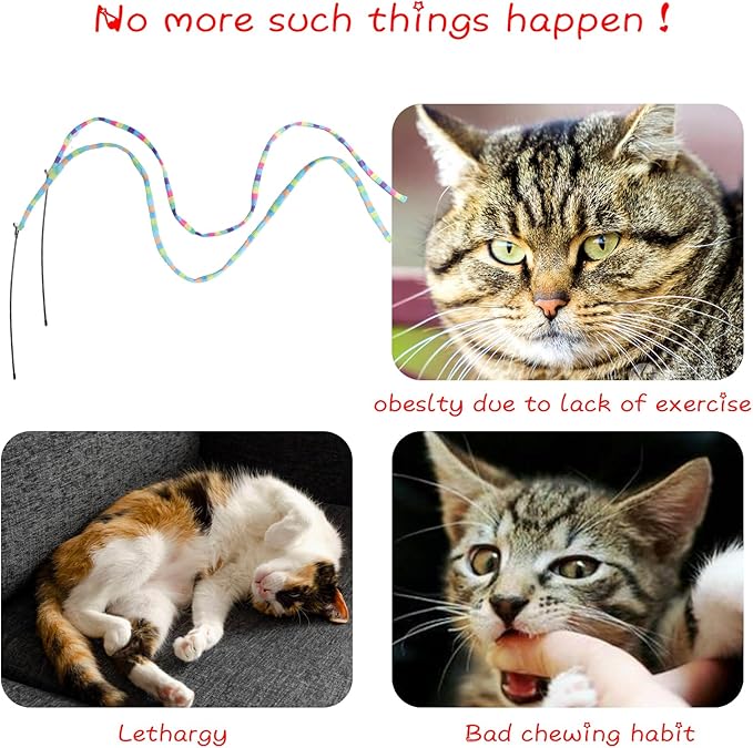Cat Wand Toys Interactive Kitten Toys Cat Teaser Wand String Feather - Image 5