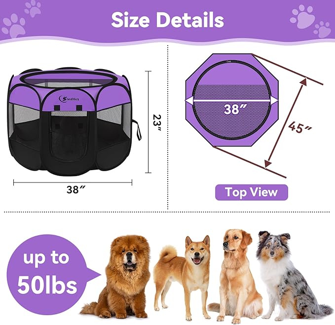 Large Dog Playpen, Puppy Pet Playpen Indoor, Dogs Tent Crates Cage - Image 7