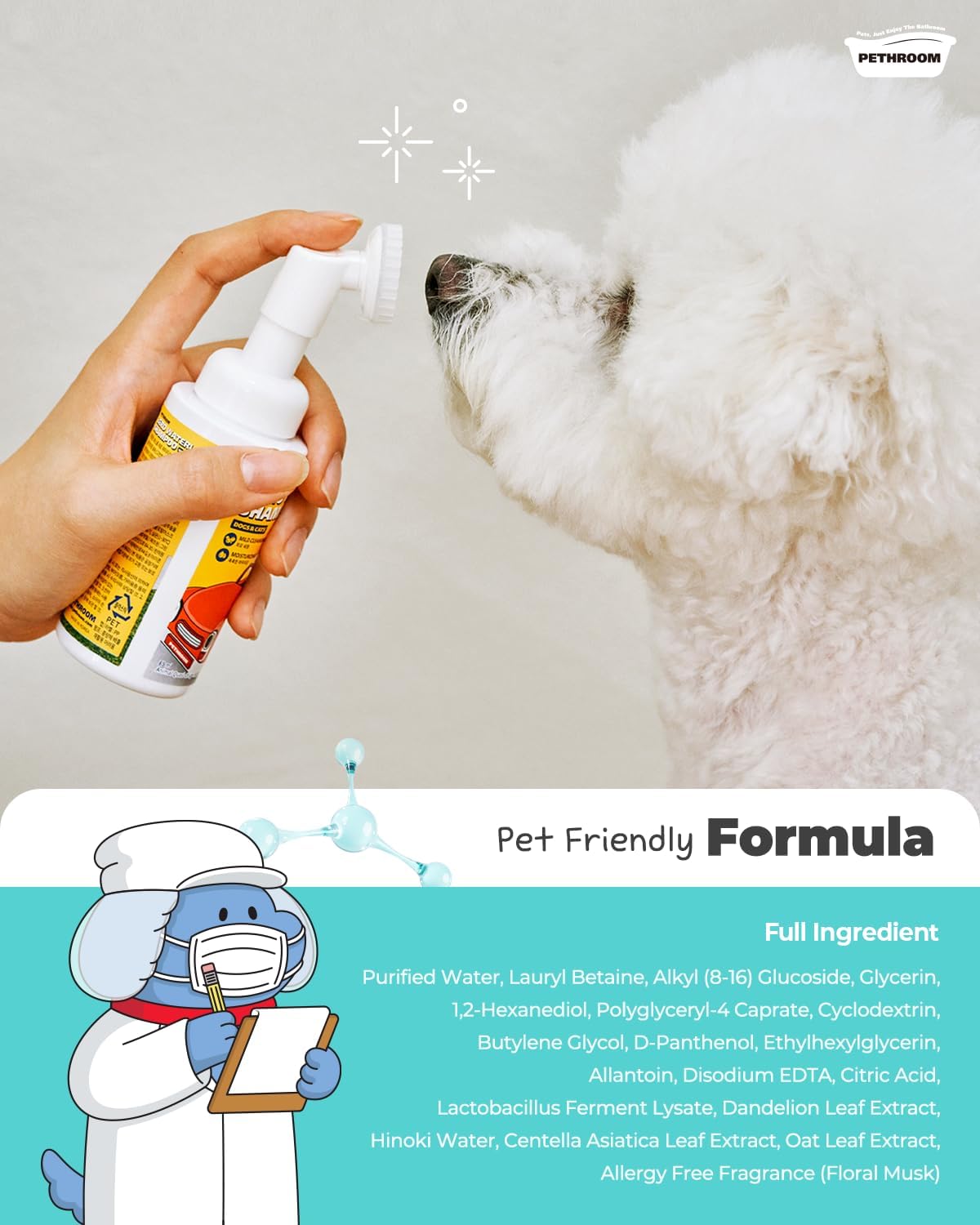 PETHROOM Zero Waterless Shampoo Foaming No-Rinse Dog Paw Wash