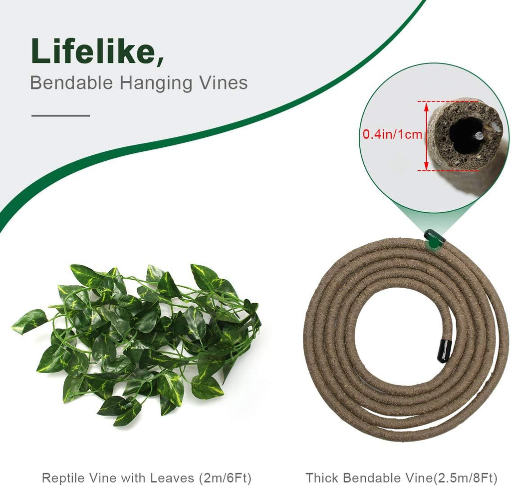 Coolrunner 8FT Reptile Vines and Flexible Reptile Leaves