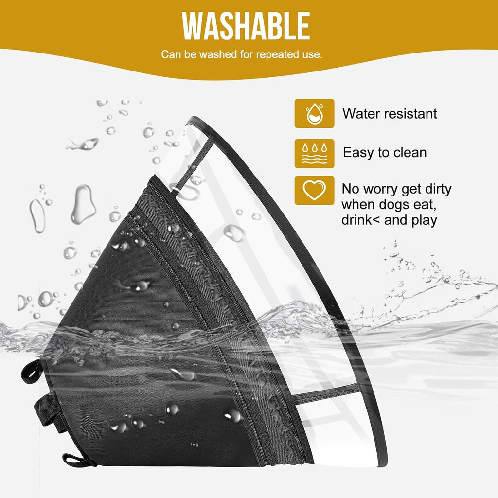 Soft Dog Cone for Dogs After Surgery, Breathable Pet Recovery Collar for Large Medium Small Dogs and Cats, Adjustable Dog Cone Collar, Elizabethan Collar (Black, XL(Neck 16.5“-20.7”))