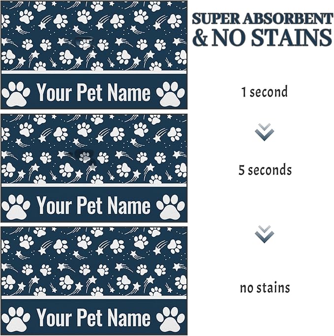 Personalized Dog Food Mat Custom Pet Feeding Absorbent Mats - Image 3