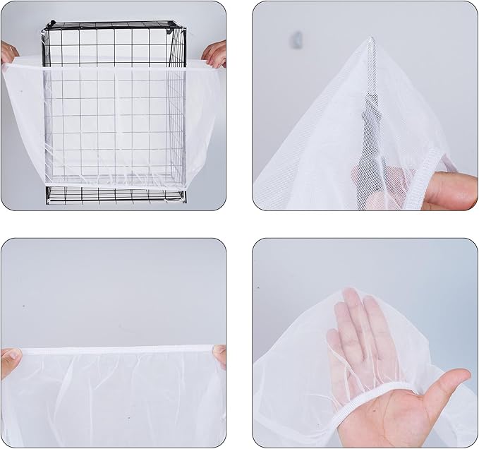 Fengek 2 Pcs Adjustable Bird Cage Cover & Seed Catcher Net - Image 3
