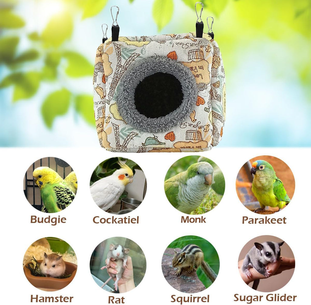 Bird Hammock Bed - Plush Nest for Parakeet Cockatiel Conure Lovebird etc