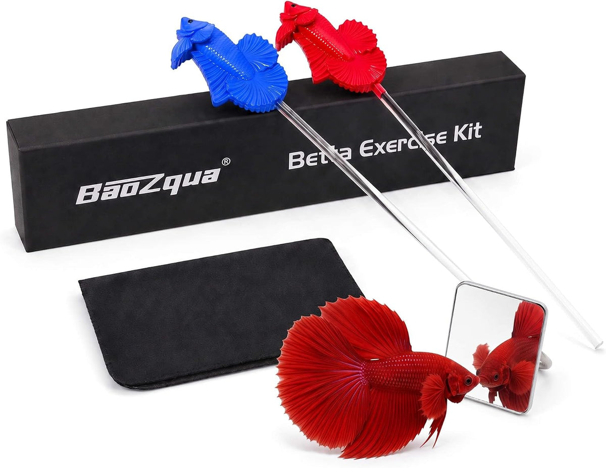 Betta Exercise Kit, Betta Fish Toys, 2 Training Wands and Mirror