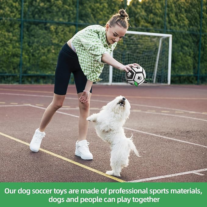 QDAN Dog Toys Soccer Ball with Straps, Interactive Toys - Image 3
