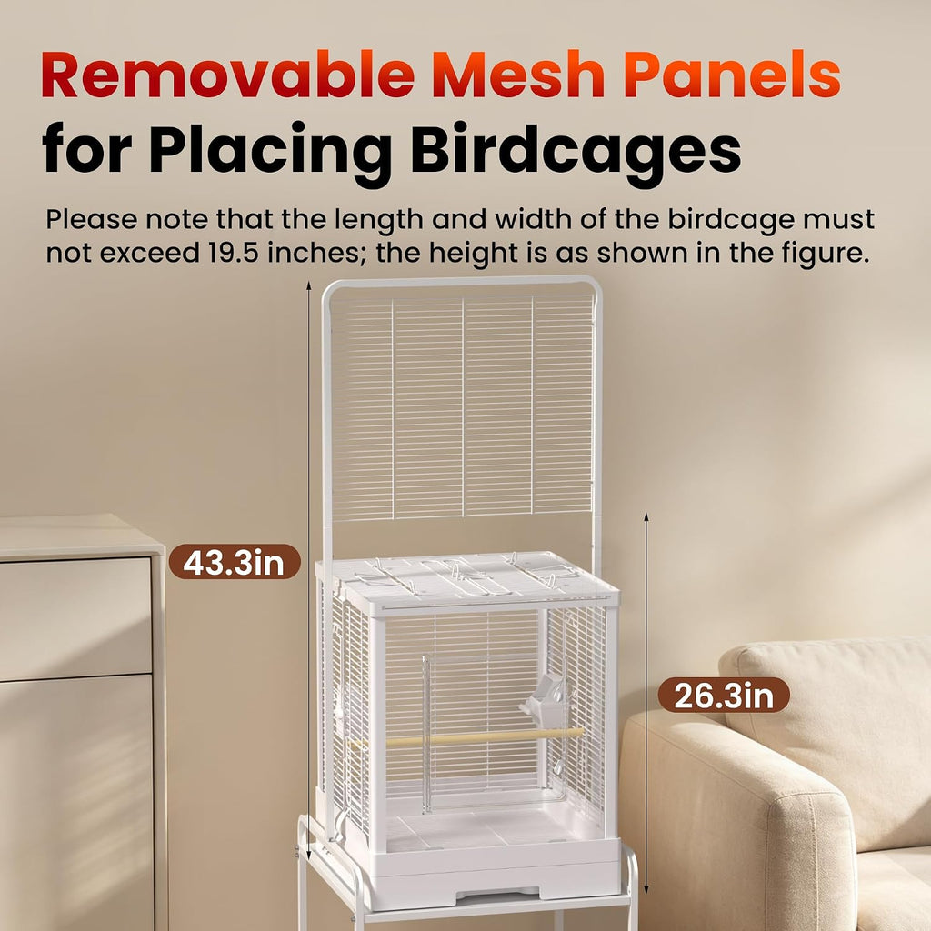 65-inch Large Bird Playstand,Parrot Cage Perch Stand with Wheels & Feeder