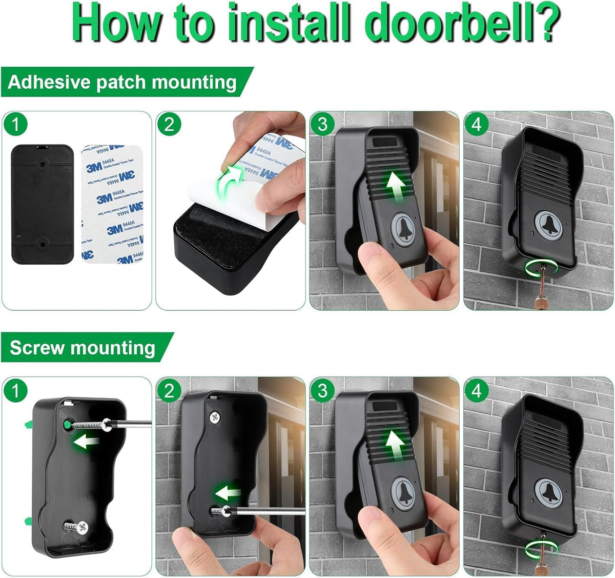 Doorbells, Full Duplex Intercom Long Range Wireless Door Bell