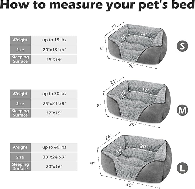 INVENHO Small Dog Bed Rectangle Washable Orthopedic Soft Calming Sleeping - Image 3
