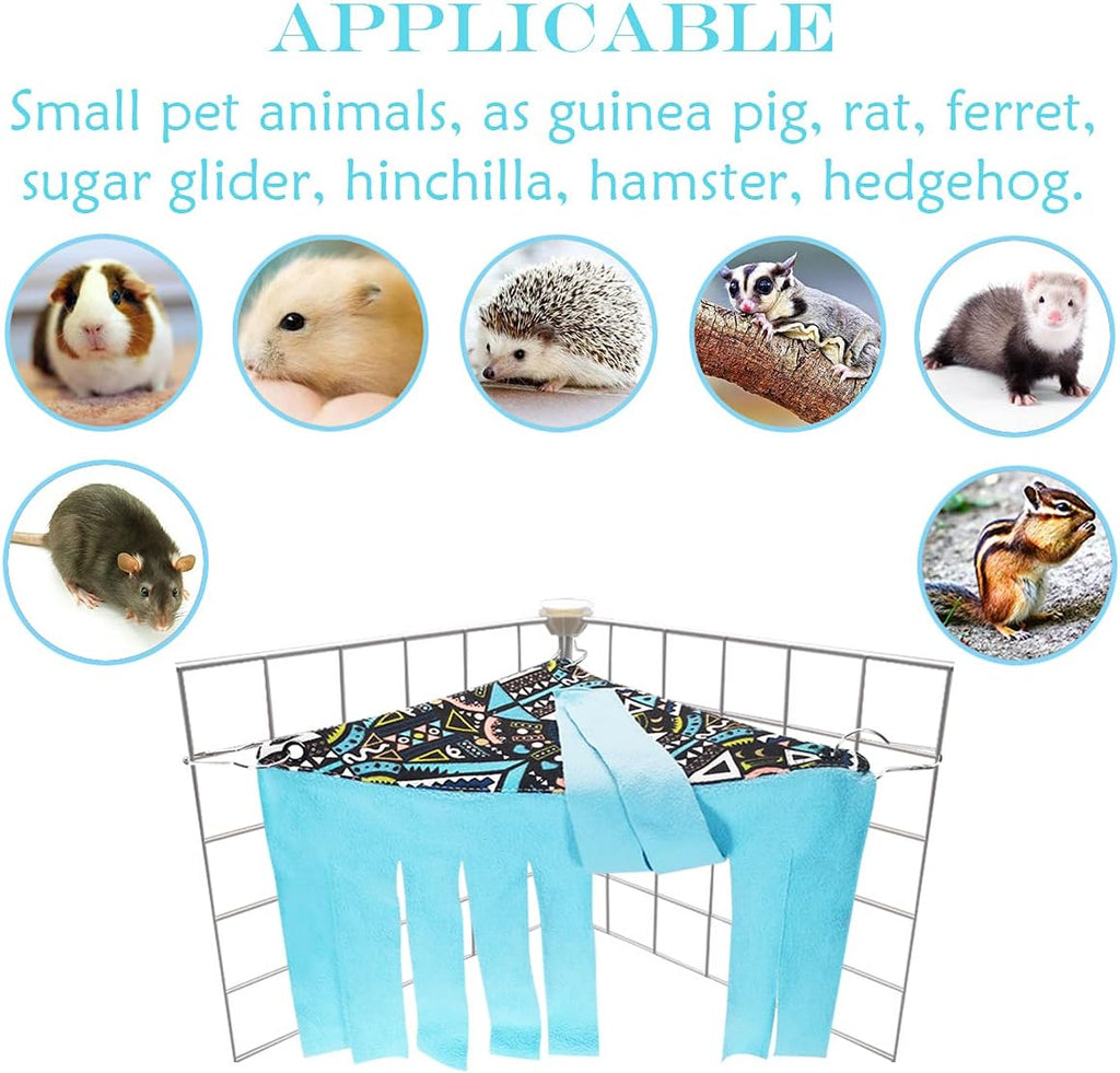 2 Pieces Guinea Pig Hideout Rat Corner Hideaway Peekaboo Toys Cage Accessories Hidden Habitat Tent Toys for Ferrets Chinchillas Sugar Glider Small Pet Animals