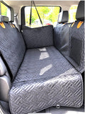Hard-Bottom Dog Car Seat Cover for Back Seat, Flat Seat Extender for Large Dogs, Waterproof Non-Slip Pet Hammock with 400 lb Support, Fits SUVs, Trucks & Cars