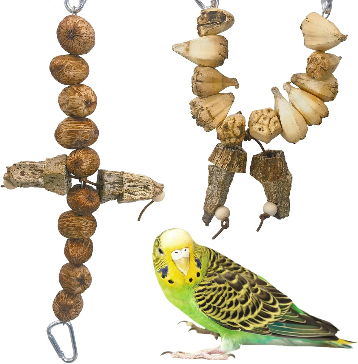 2 Pcs Bird Chew Toys Natural Parrot Chewing Toy