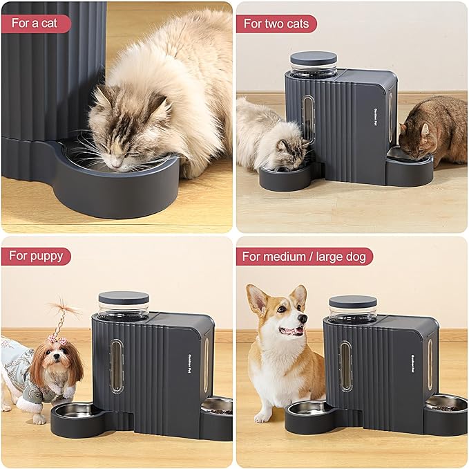 Gardner Pet Automatic Gravity Cat Food Feeder and Water Dispenser Stainless - Image 7