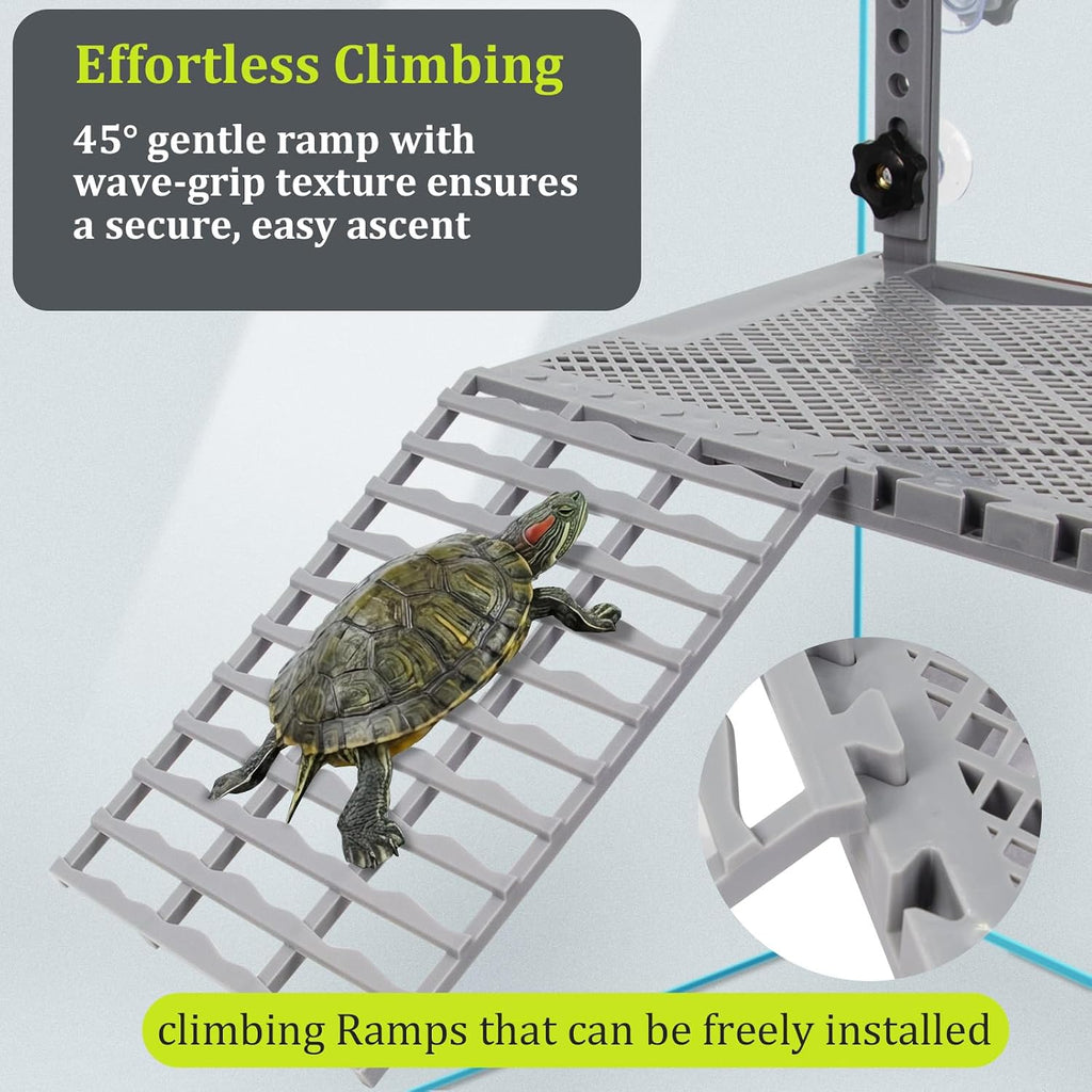 Hanging Turtle Basking Platform with Food Tray for 30-75 Gal Aquariums