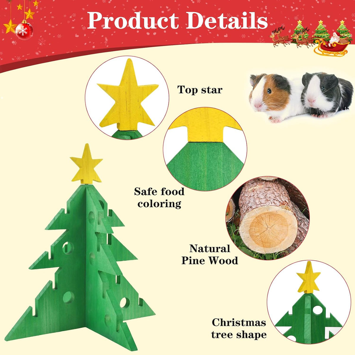 Rabbit Foraging Puzzle Toy - Christmas Tree Guinea Pig Bunny Hamster Vegetable Hay Feeder