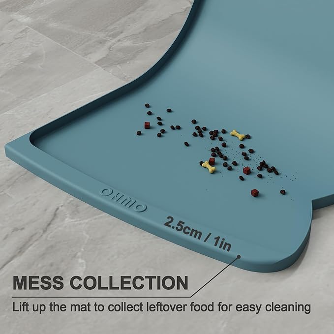 OHMO Dog Food Mat w/Residue Collection Pocket Silicone Pet Feeding Mat - Image 3