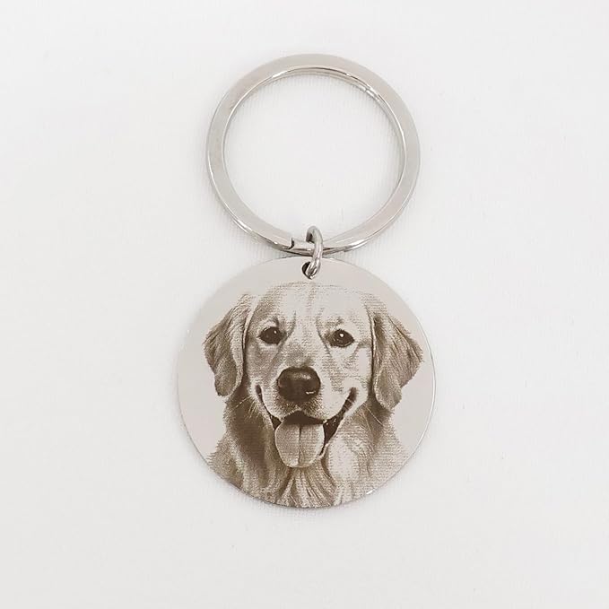 Custom Pet Portrait Keychain – Personalized Photo Engraved Keychain - Image 7