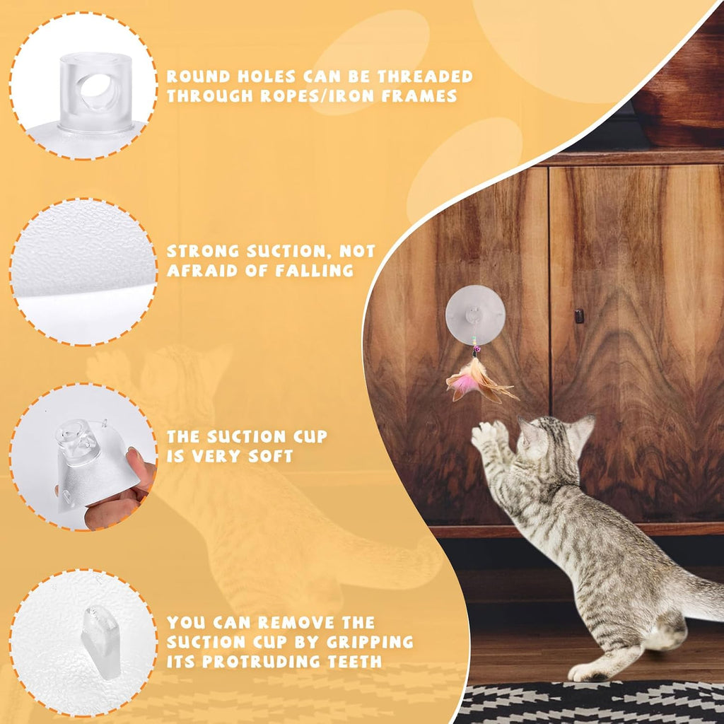 8 Pieces Cat Window Perch Suction Cup Powerful Window Bed Seat Replacement Suction Cup Clear PVC Sucker Pads for Cat Hammocks/Window Seat/Perch