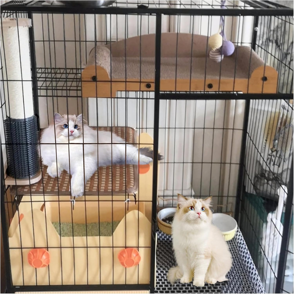 4pcs M8 Cat Scratching Post Replacements,15.7 in Sisal Cat Tree Replacement Poles with Self Groomer Massage Sisal Pole Parts for Indoor Cats Kitten Tree Furniture Protector