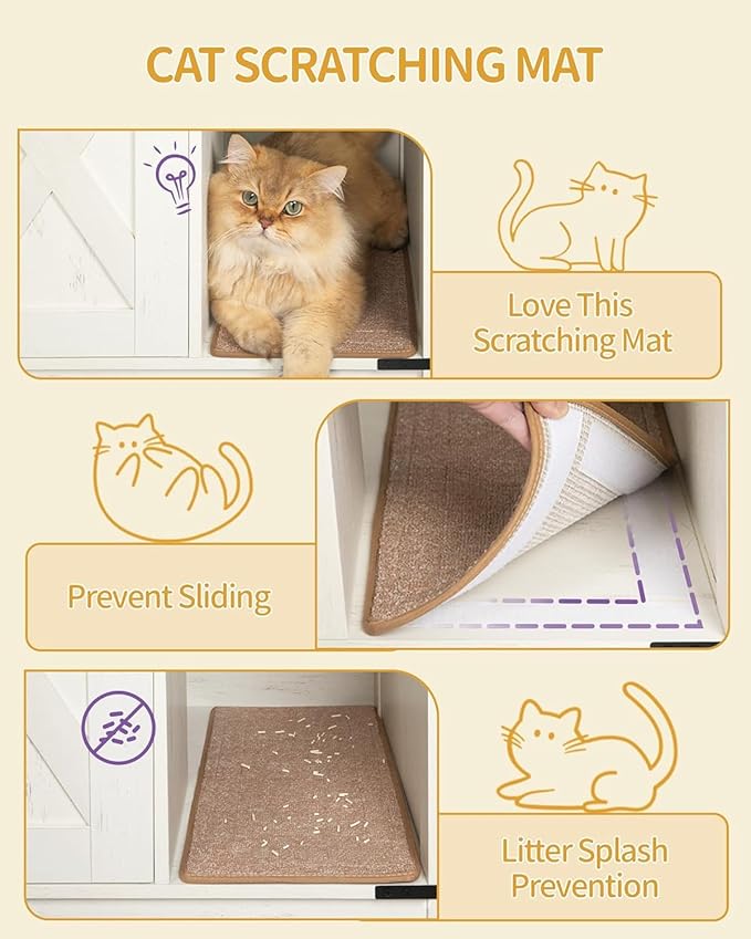 Cat Litter Box Enclosure, Hidden Litter Box Cabinet Furniture - Image 7