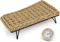 Natural Seagrass Reptile Hammock Bed with Adjustable Metal Legs, Large Elevated Resting Platform for Bearded Dragon, Lizard, Gecko, Snake, Turtle & Terrarium Pets, Includes Humidity Meter