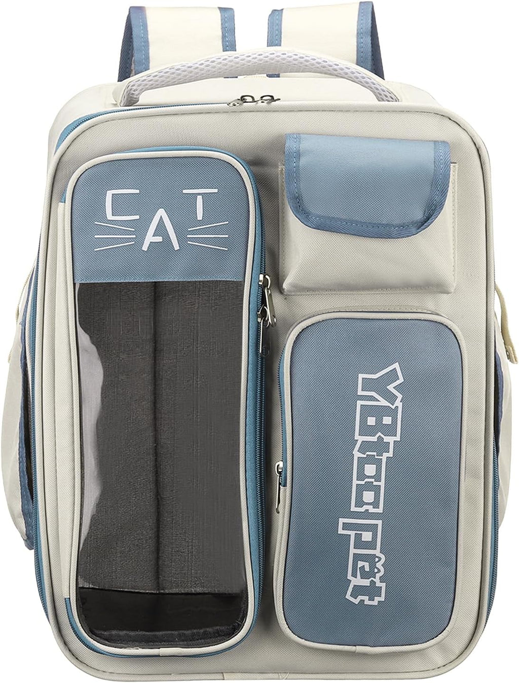 Pet Backpack Carrier, Portable and Ventilated, Oxford Cloth, Dogs Cats and Small Animal Travel Bag 12.99" Up to 16.5 Lbs, (Green), Intended for Hiking/Camping/Traveling