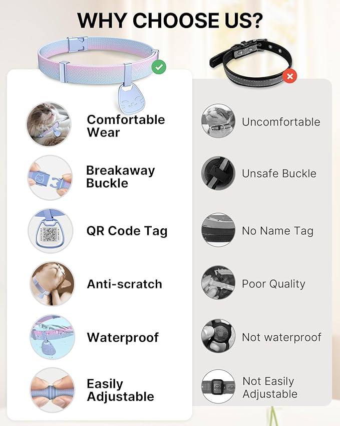 Cat Collar with QR Code Name Tag, Breakaway Kitten Collar - Image 7