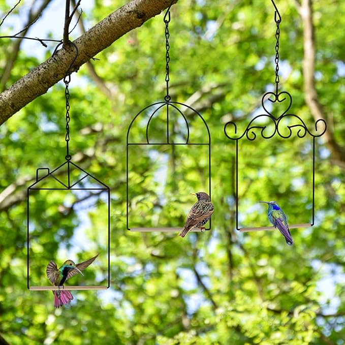 3PK Metal Frame Hummingbird Swings and Perches - Image 5