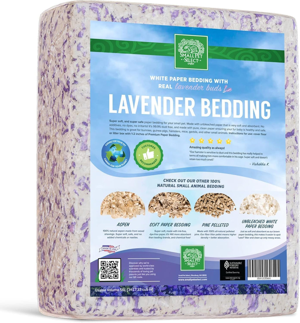 Small Pet Select Lavender Paper Bedding, Odor Control, 56 L