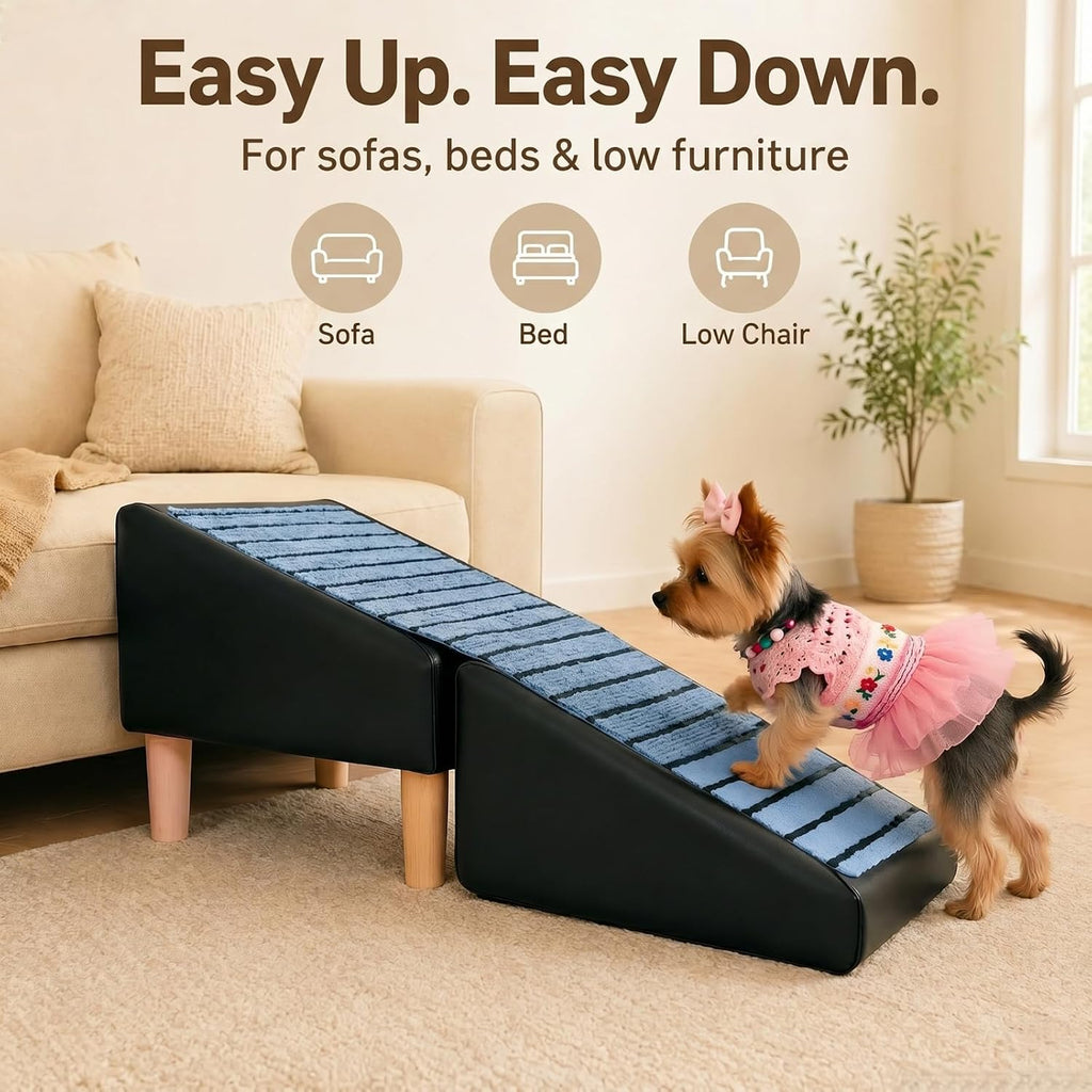 Compact Dog Stairs for Small Dogs, Foldable Pet Ramp for Couch Bed