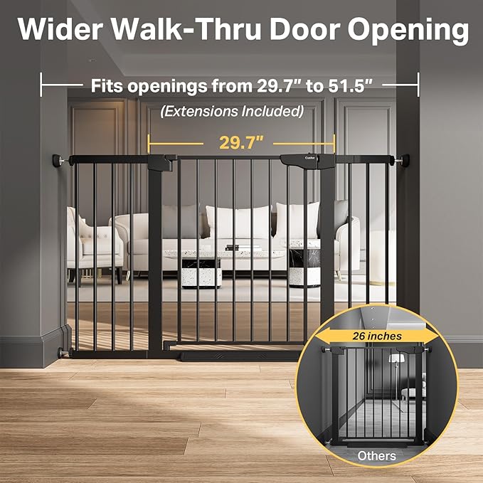 Cumbor 2 Pack 29.7"-51.5" Extra Wide Baby Gate - Image 3