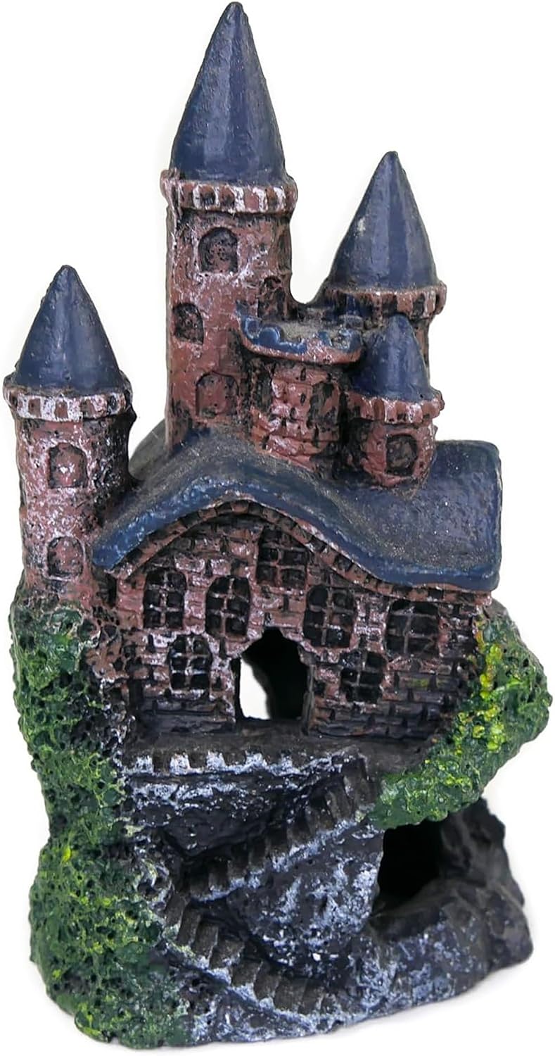 Penn-Plax Age-of-Magic Enchanted Castle Aquarium Decoration – Safe for Freshwater and Saltwater Fish Tanks – Medium