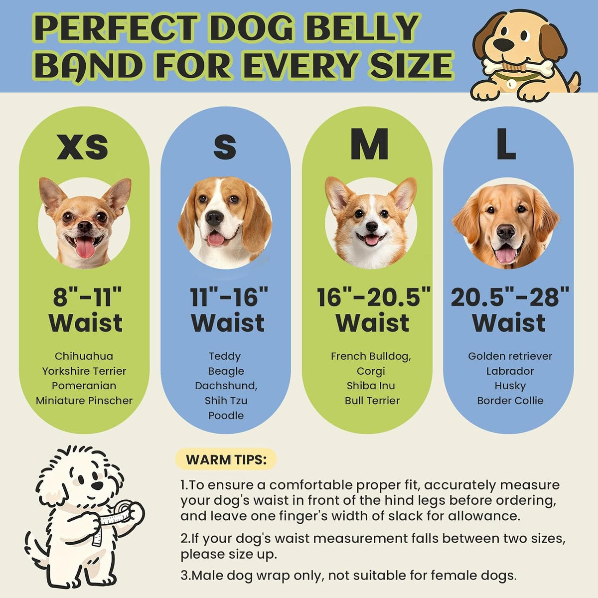 Male Dog Diapers Disposable, Xs, Male Dog Wraps with Wetness Indicator