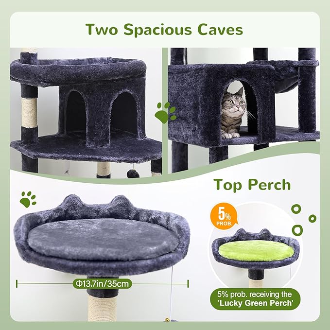 Globlazer Heavy Duty Cat Trees for Large Cats, Sturdy 72in Maine Coon Cat Tree - Image 4