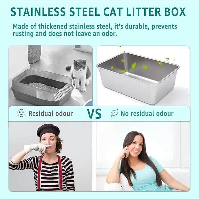 Stainless Steel Litter Box, Metal Litter Box, Cat Litter Box - Image 3