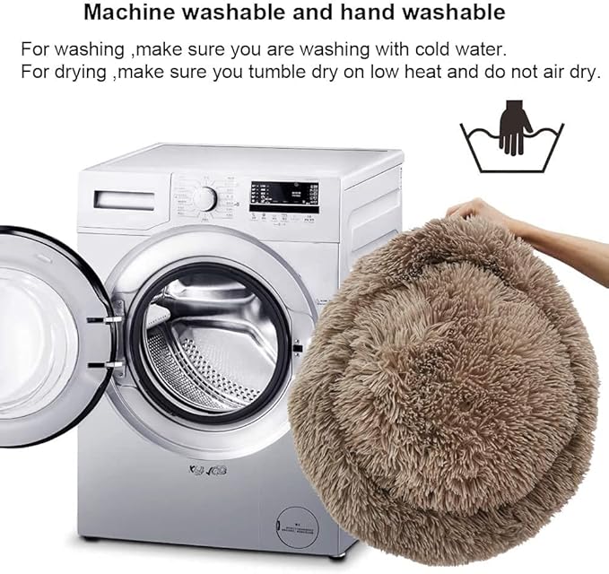 Dog Bed for Small Medium Large Dogs, 27 inch Calming Dogs Bed, Washable-Round - Image 3