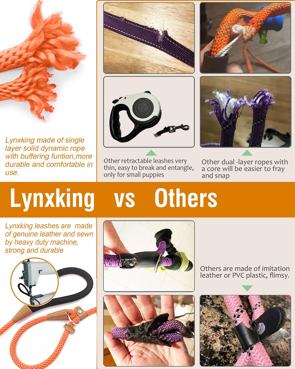 Dog Leash Slip Lead Braided Rope Pet Training Loop Leashes 5ft 6ft 8ft