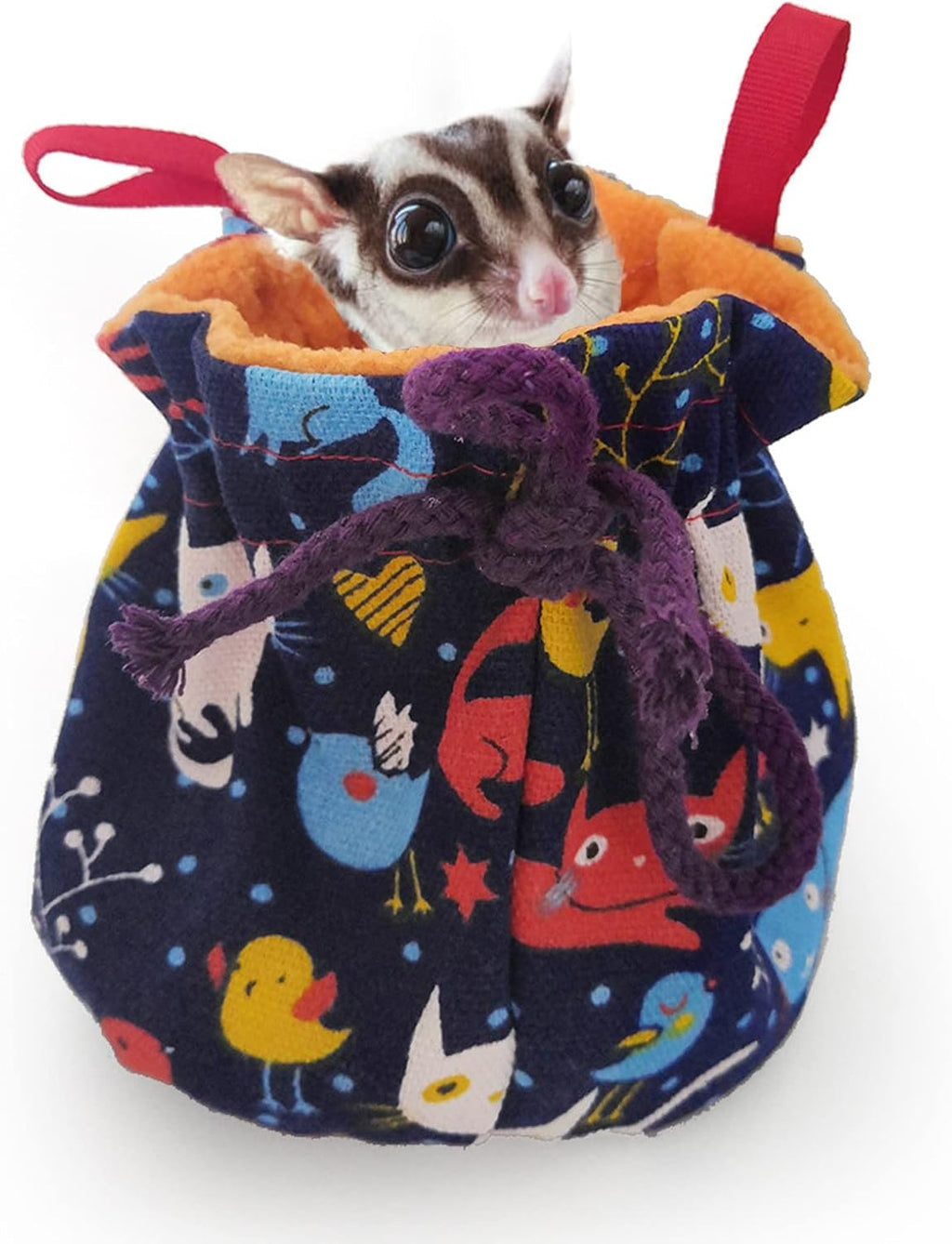 Sugar Glider Bonding Pouch Carrier Bag, Small Animals Sleeping Pouch Bag with Breathable Vent and Drawstring, Portable Travel Bag for Sugar Glider Rat Squirrel Guinea Pig Birds Parrot (Blue)