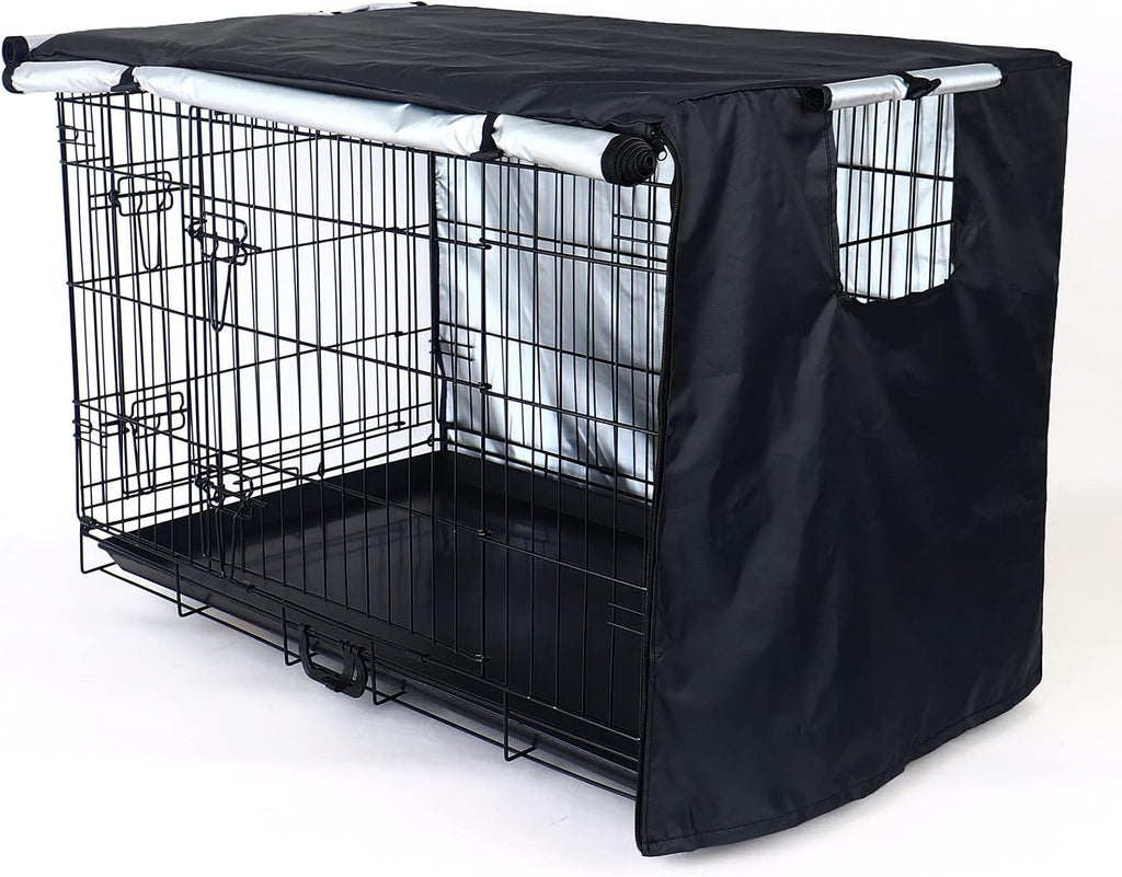 kefit Dog Crate Cover, Privacy & Light-Blocking Cover for Wire Dog Kennel/Cage, Fits Standard 36" Crates, Black