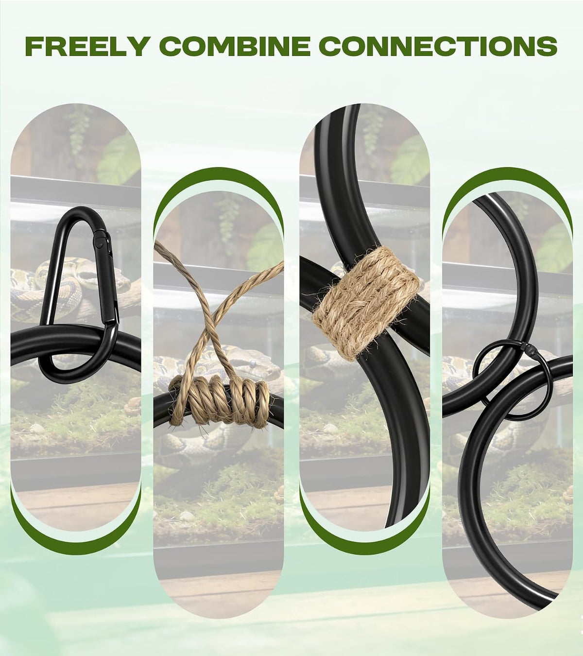 Snake Climbing Accessories,Ball Python Tank Accessories with Educational Toys,DIY Modular Tank,Suitable for Corn Snakes,Ball Pythons,Lizards,Chameleons and Parrots