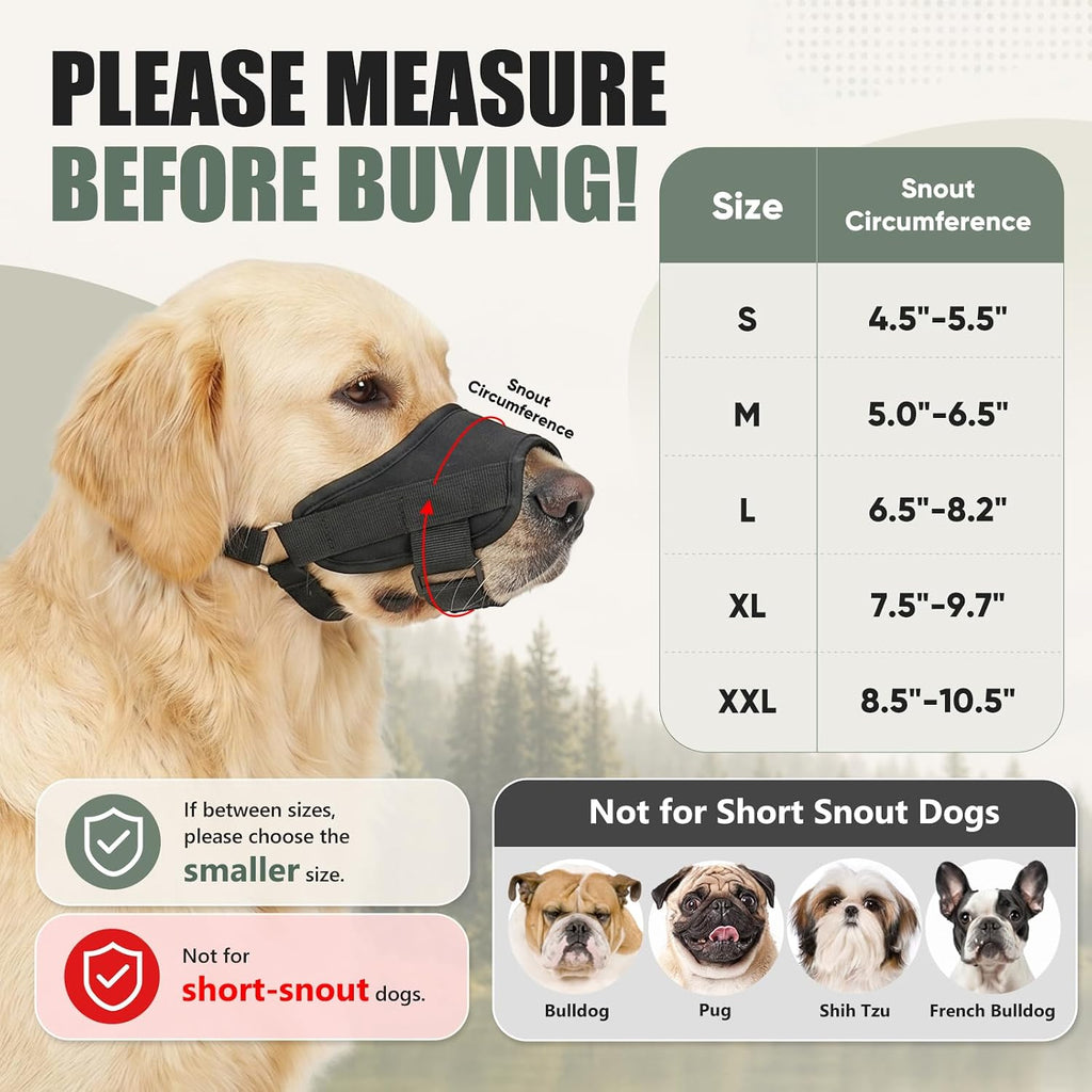 Soft Dog Muzzle for Large Medium Small Dogs, Adjustable Breathable No Bite