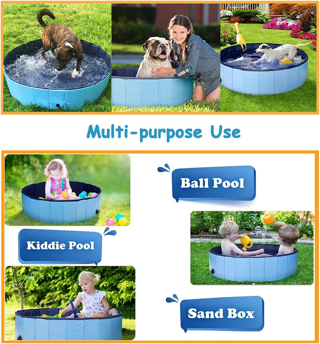 Dog Pool Foldable pet Pool Dog Swimming Pool Portable Suitable for Indoor and Outdoor use (32x8in)