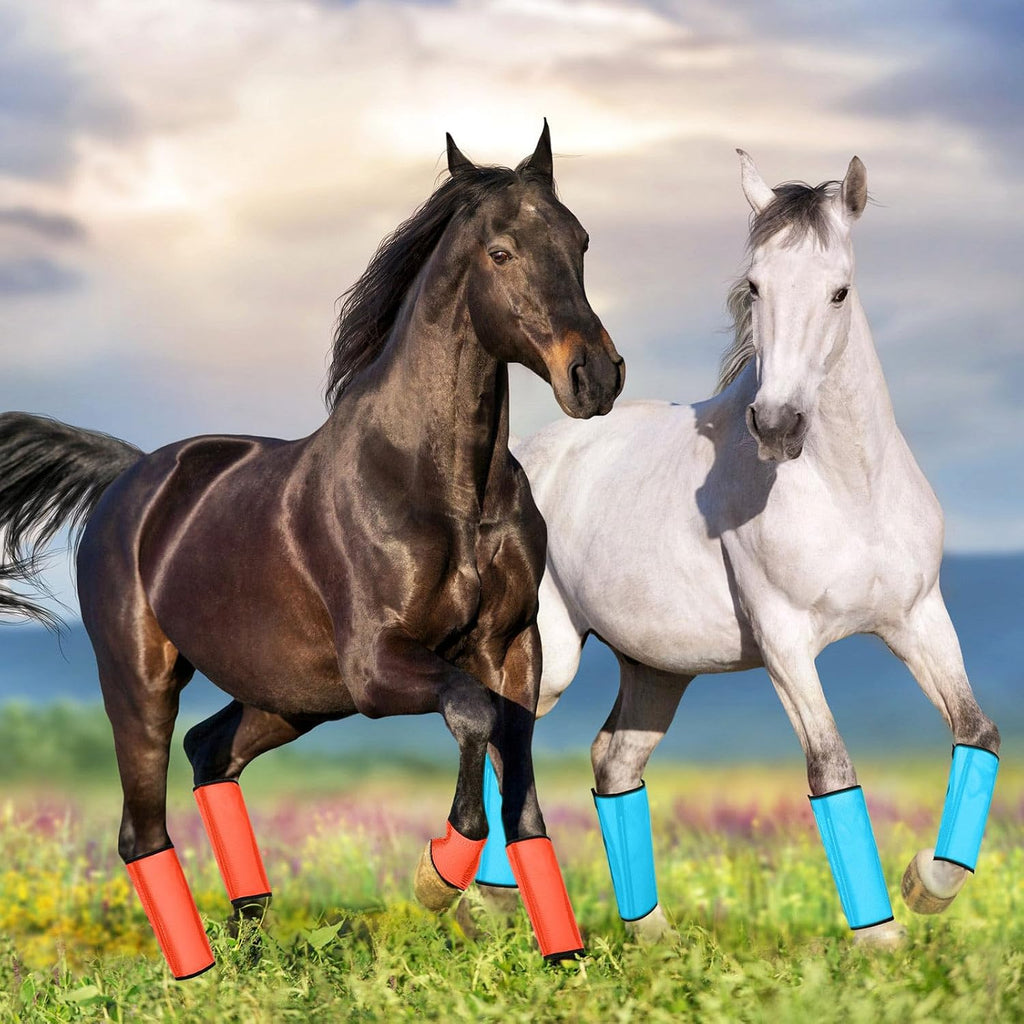 Sweetude16 Pcs Mesh Fly Boot for Horse, Orange, Pink, Blue and Dutch Green,