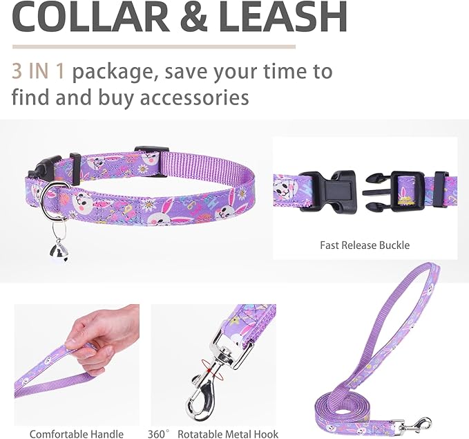 PUPTECK Adjustable Dog Harness Collar and Leash Set Step in No Pull Pet Harness - Image 4