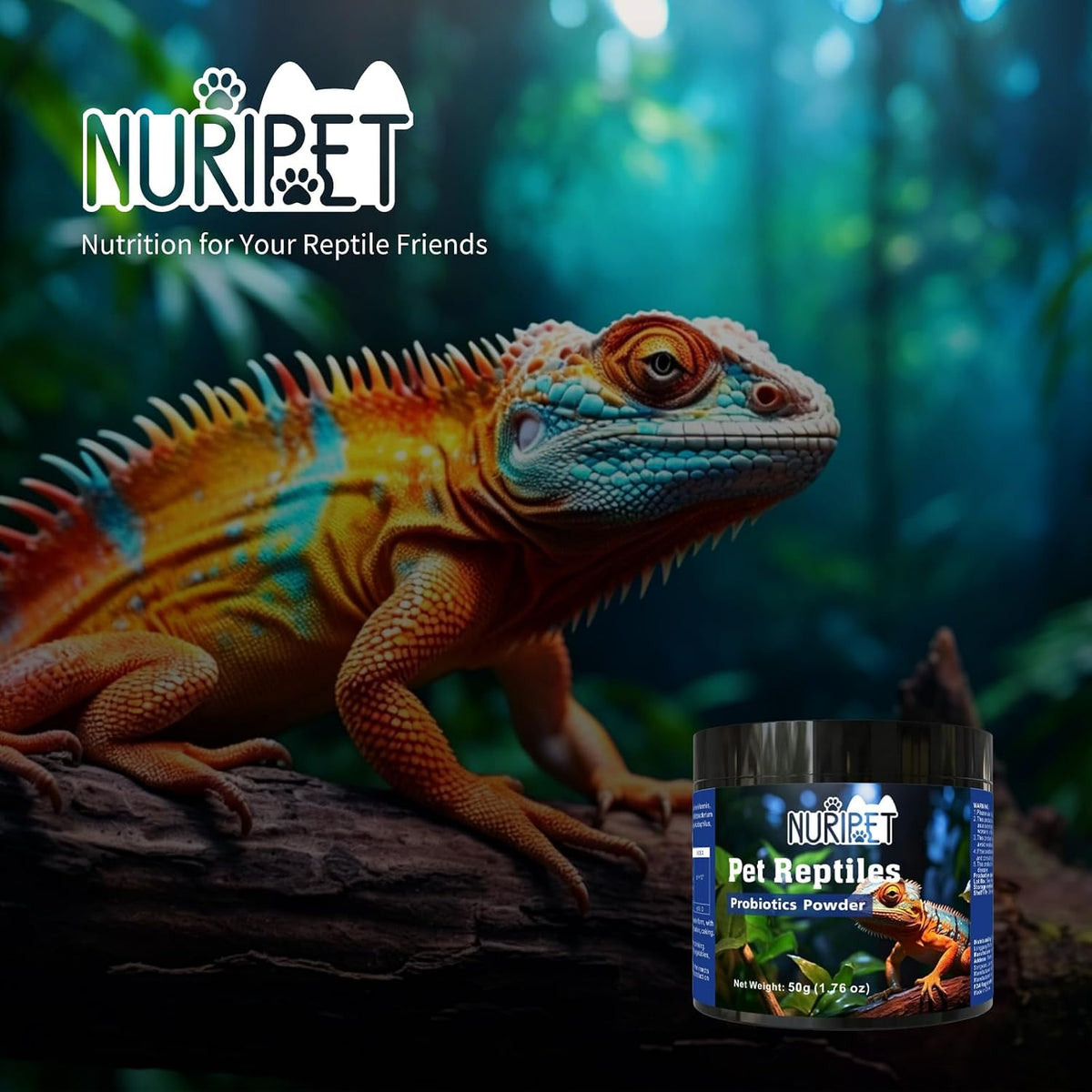 Reptile Probiotic 50g, Gut Support for Bearded Dragon & Tortoise