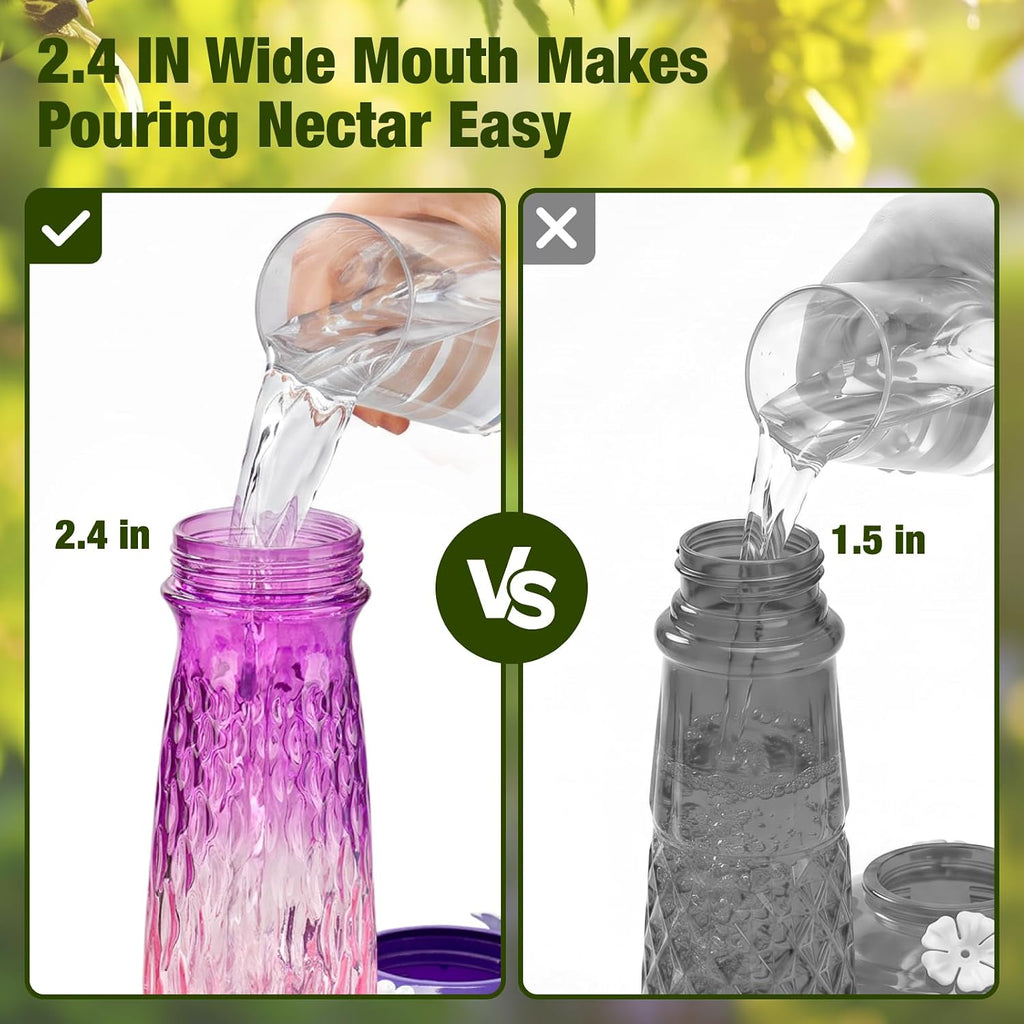Kingsyard Glass Hummingbird Feeder for Outdoors with Ant Moat